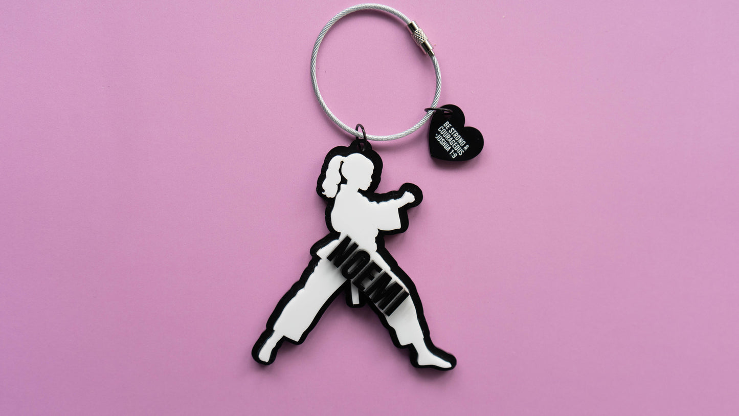 Personalized Karate Girl Bag Tag