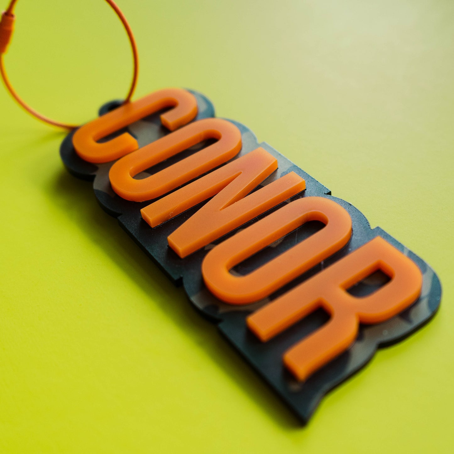 Bold Camo Name Tag - Orange