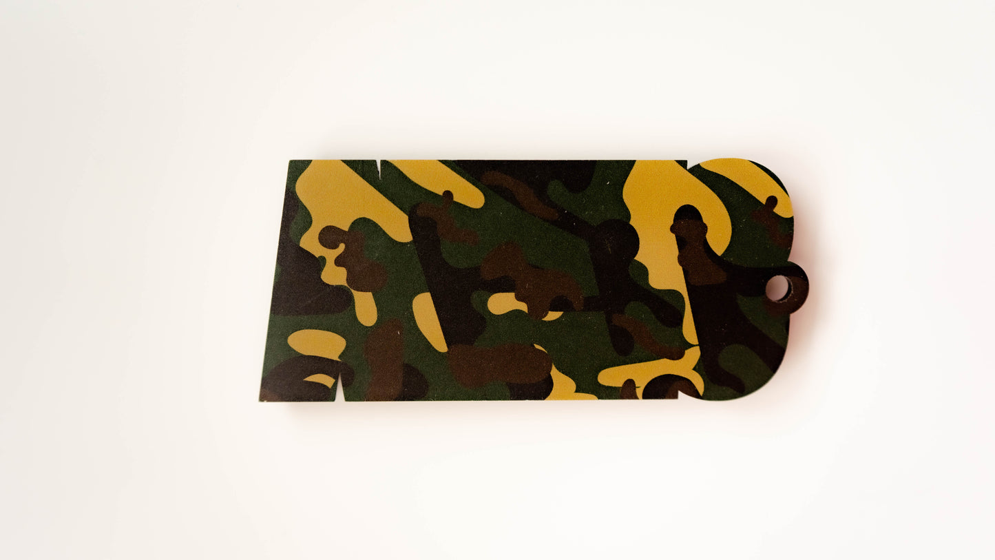 Bold Camo Name Tag - Orange