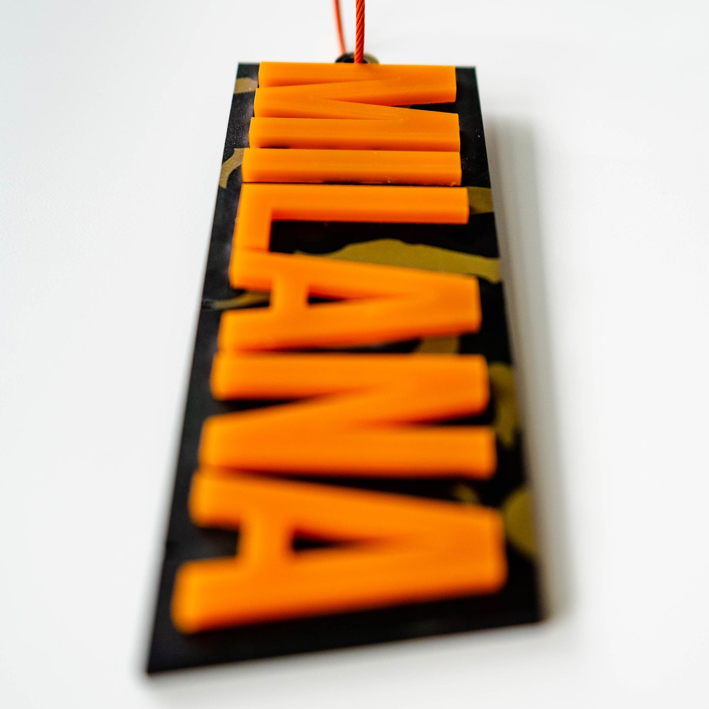 Bold Camo Name Tag - Orange
